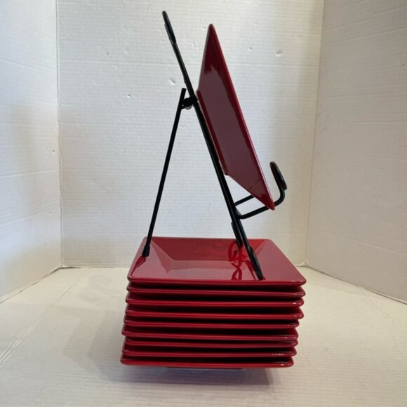 Waechtersbach Fun Factory Red-Cherry ~ Set of 2 ~ Square Salad Plates ~ 7" - Picture 6 of 16